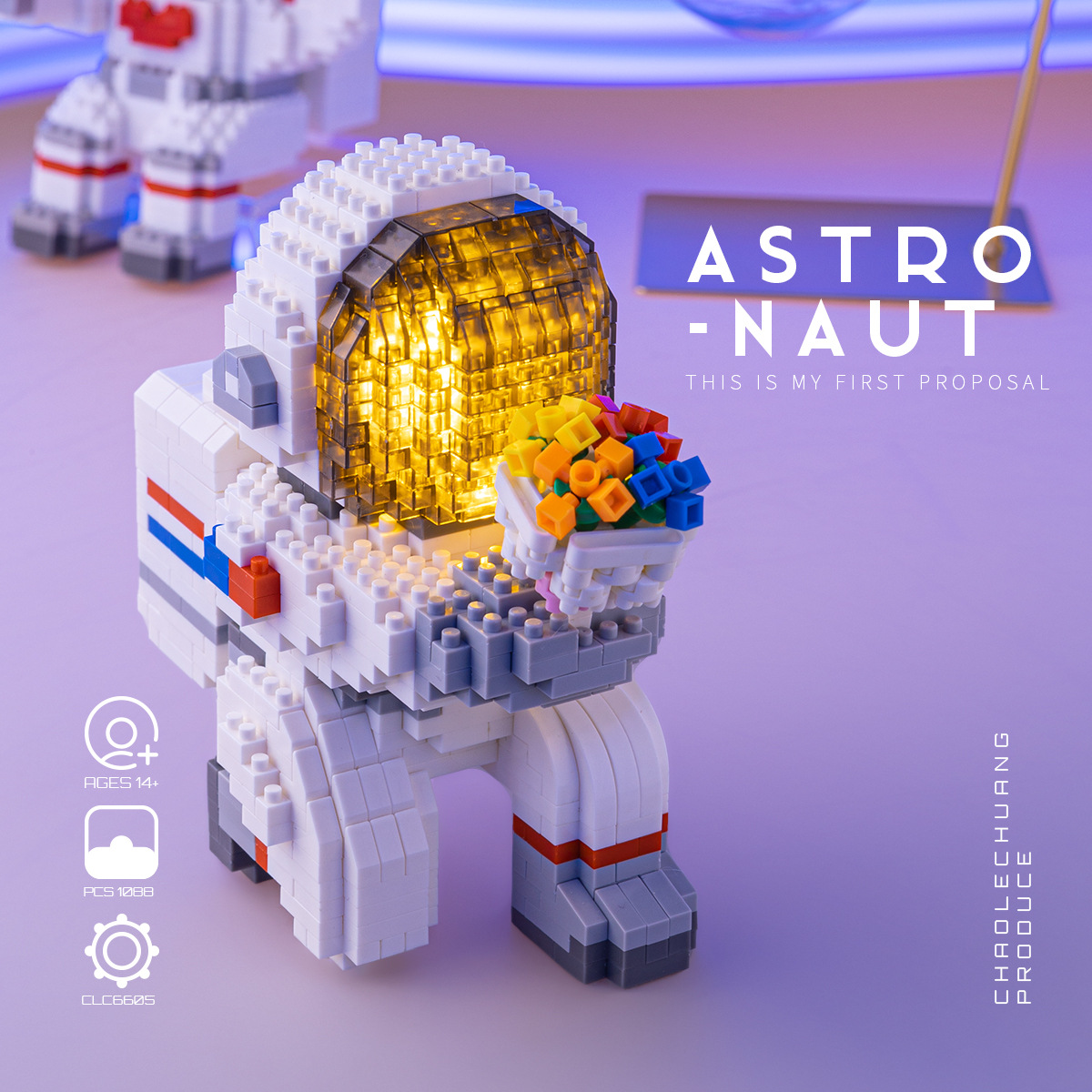 Compatible con bloques de construcción de partículas en miniatura astronauta diamante para niños pequeña partícula astronauta rompecabezas ensamblado adornos de juguete