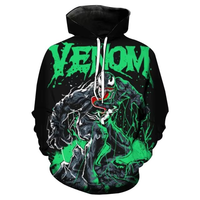 Marvel Movie Venom Iron Man 3D Digital Printing Men's and Women's Fashion Casual Hip Hop Hoodie Cross-border Hot Selling Marvel Movie Venom Iron Man 3D Digital Printing Men's and Women's Fashion Casual Hip Hop Hoodie Cross-border Hot Selling