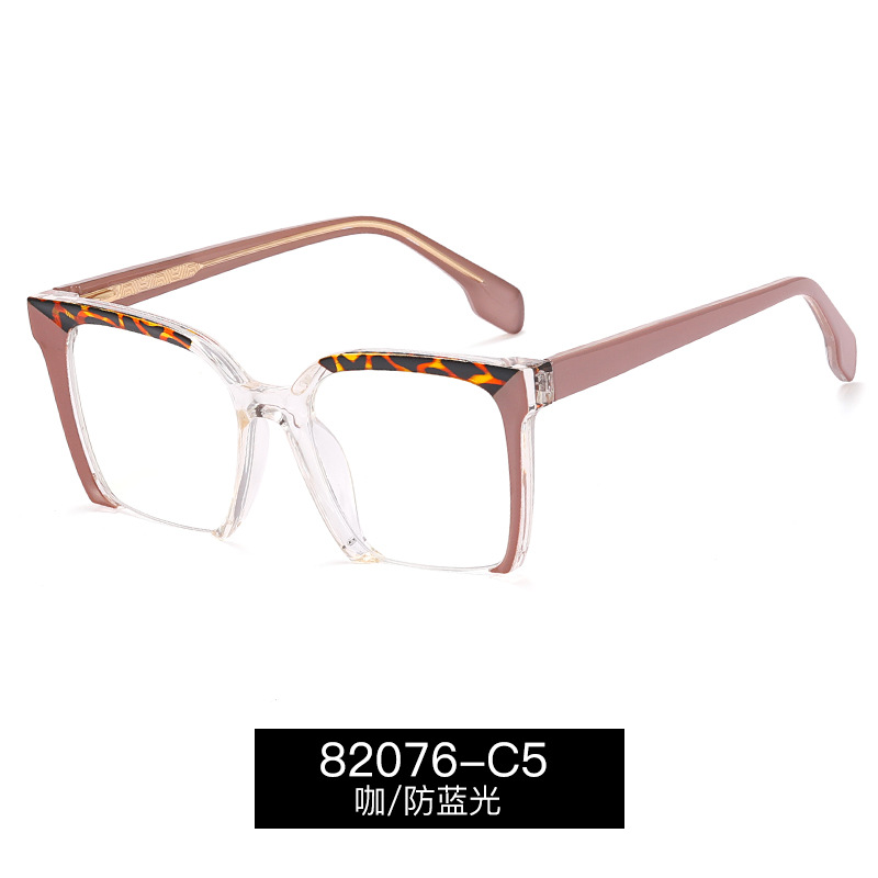 82076 nuevo anti-azul gafas de luz mujer CP insertar pierna moda retro Placa de color gafas lisas puede ser equipado con gafas de miopía