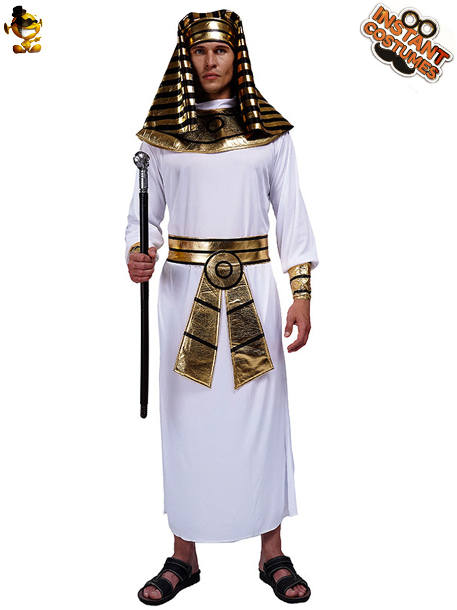 Halloween adulto antiguo egipcio faraón masculino traje egipcio rey traje grande faraón masculino juego de rol