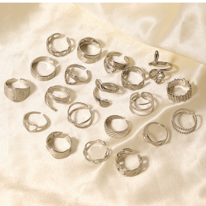 Open Ring Classification 1 Piece Quantity Daily Occasion Electroplating No 18K Gold Golden Plated Heart Shape Solid Color Snake Stainless Steel IG Style Simple Style Open Ring