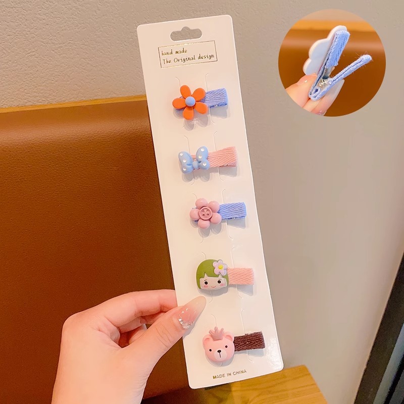 Horquilla de seguridad infantil para niños lindo súper lindo no duele el pelo del bebé clip de sudor niña bebé horquilla de tela completa