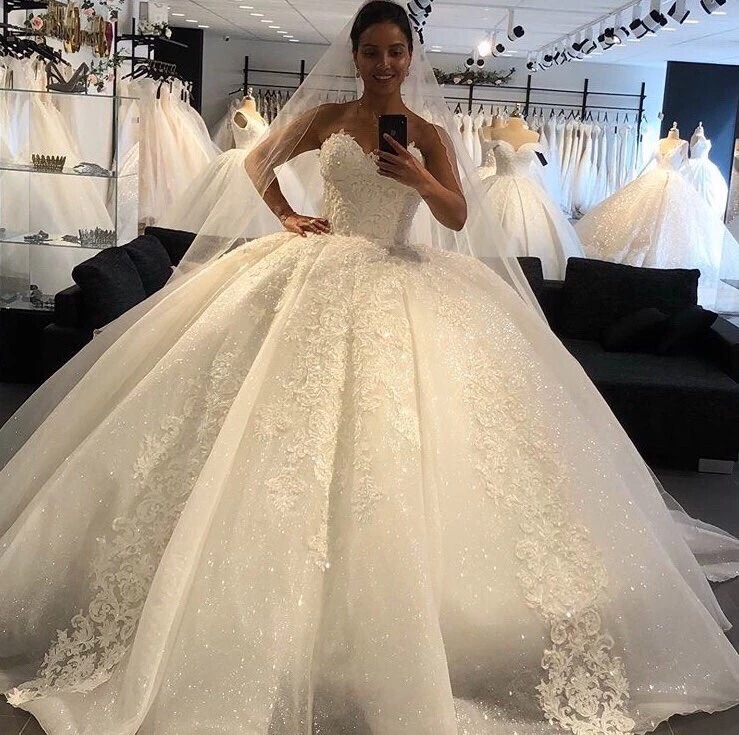 2026 New Foreign Trade Wedding Dress with Puffy Tulle, Strapless, Long Train, Wholesale Warehouse Wedding Dress for Spring on Aliexpress