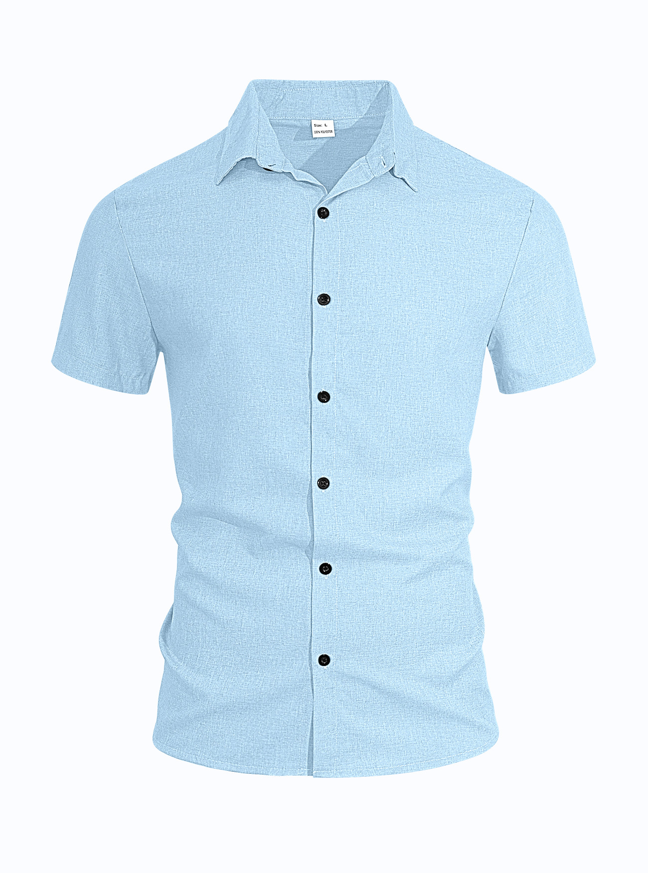 Amazon hombre imitación de cáñamo transpirable de mangas cortas de negocios casual solapa de secado rápido de verano blusa delgada TK camisa transfronteriza