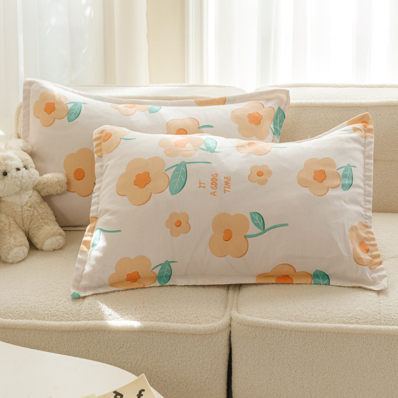 Funda de almohada absorbente de sudor simple Funda de almohada de algodón 48x74cm Couple adulto en casa Funda de almohada de dormitorio de estudiante individual