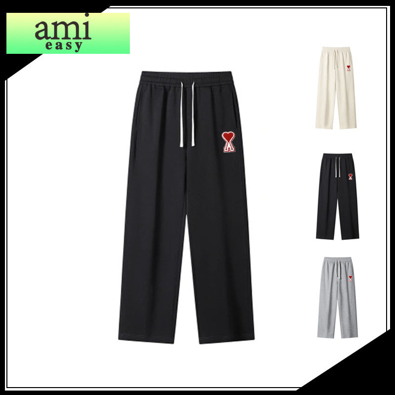 Ami&Easy Large Heart-Shaped Drapey Casual Pants for Men, Summer American-Style Sports Pants, New Casual Versatile Straight-Leg Long Pants