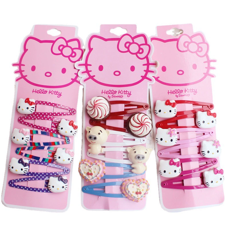 Набор заколок для волос (Hello Kitty) из смолы с бантами, разные размеры, возраст 3–8 лет