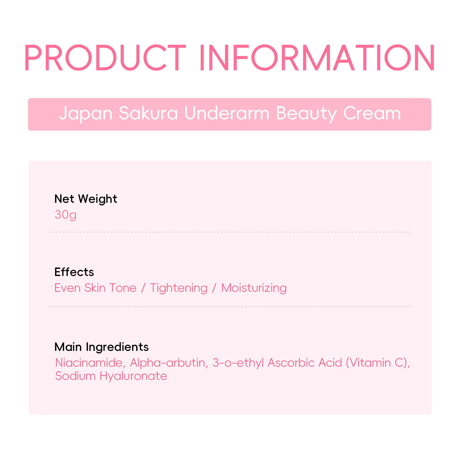 Cross-border LAIKOU Japanese Cherry Blossom Armpit Cream 30g Hydrating, Moisturizing and brightening Skin tone manufacturer wholesale supply undefined