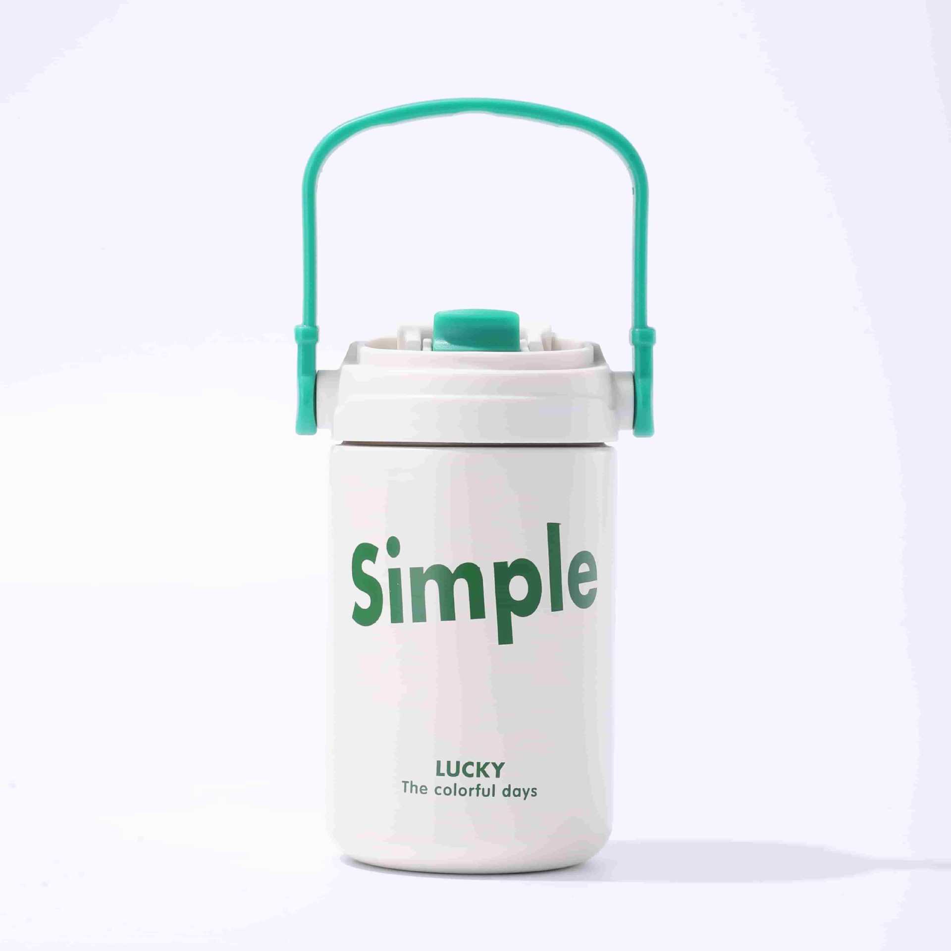 Taza de aislamiento de acero inoxidable 304 de moda Taza de café simple Taza portátil de doble bebida Taza de pareja al por mayor