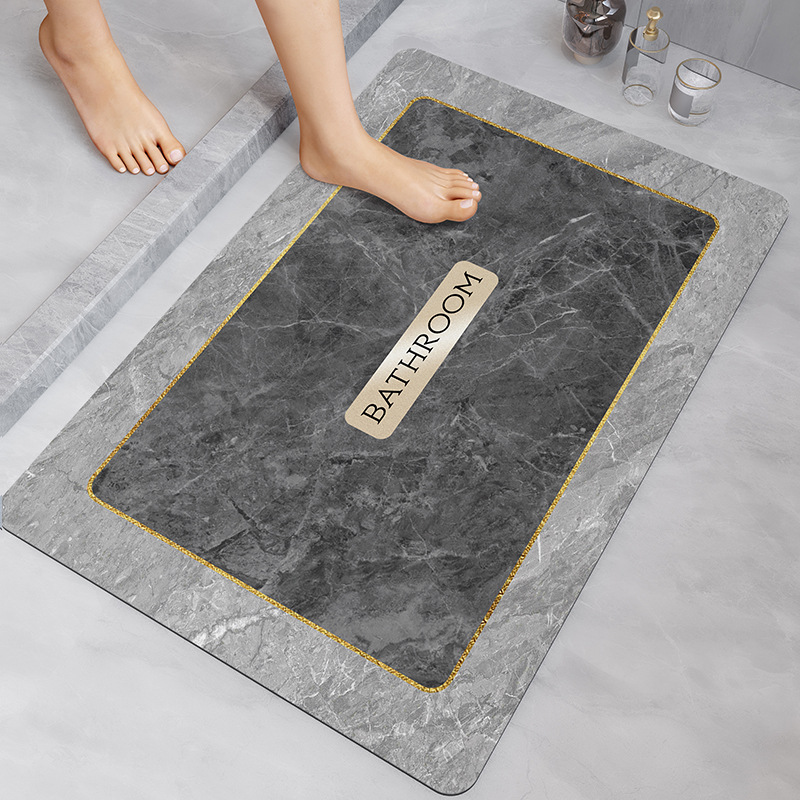 Alfombra de piso absorbente de barro de diatomeas antideslizante estera suave baño Baño estera de la puerta del hogar Baño alfombra pequeña de goma