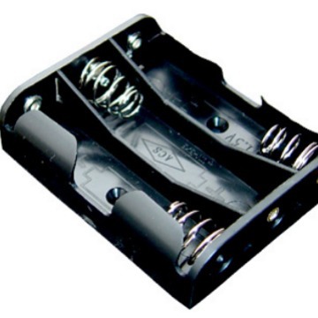 塑胶PP三节五号电池盒带线