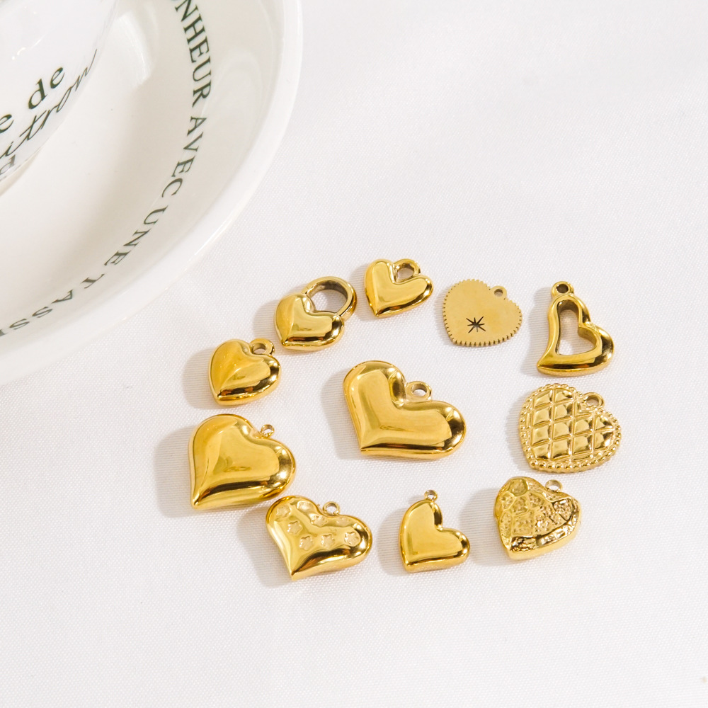 9g Weight PVD Coated Gold Plating Process Pendant Jewelry Making Type 14K Gold, Real Gold Plated Plating Material DIY Jewelry Accessories Classification 10 PCS/Package Quantity 304 Stainless Steel Material Heart Shape Pattern Simple Style Style Waterproof Non Tarnish, Plating Craft 10 PCS/Package 304 Stainless Steel PVD Coated 14K Gold Real Gold Plated Heart Shape Pendant DIY Jewelry Accessories 5