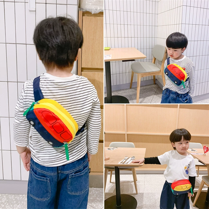 Children's bag for leisure, cartoon shoulder bag for boys, children's belt bag, chest bag, new collection, Korean style