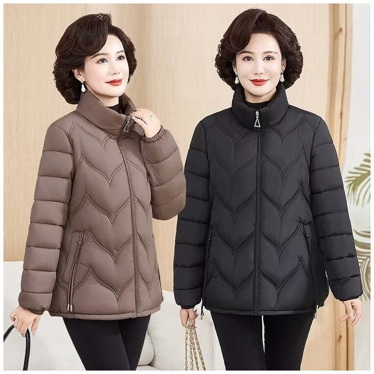 冬の立ち襟ダウン綿服のお母さんの新型中高年の軽薄な中国風綿服の短いタイプはコートの綿入れを厚くします。|undefined