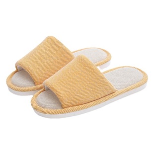 Linen Four Seasons indoor slippers cotton and linen couple non-slip soft bottom home soft bottom slippers factory wholesale fabric