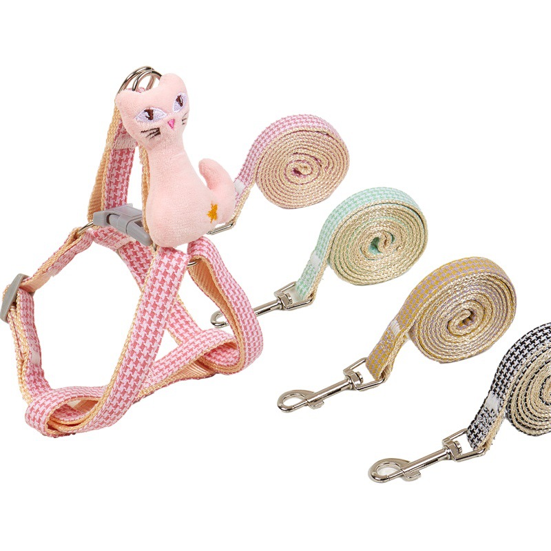 Mascota nuevo perro pecho y espalda caminar perro Correa gato mascota perro Plaid pecho Correa perro correa de perro