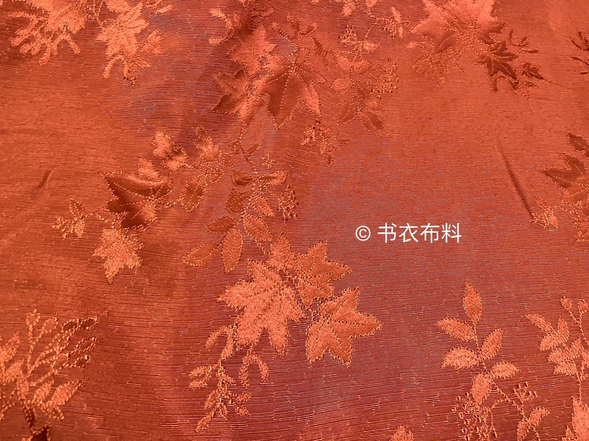 Микропрофиль оранжевый классический кленовый лист жаккардовая ткань династия Хань костюм чинузиерия платье Cheongsam модная ткань