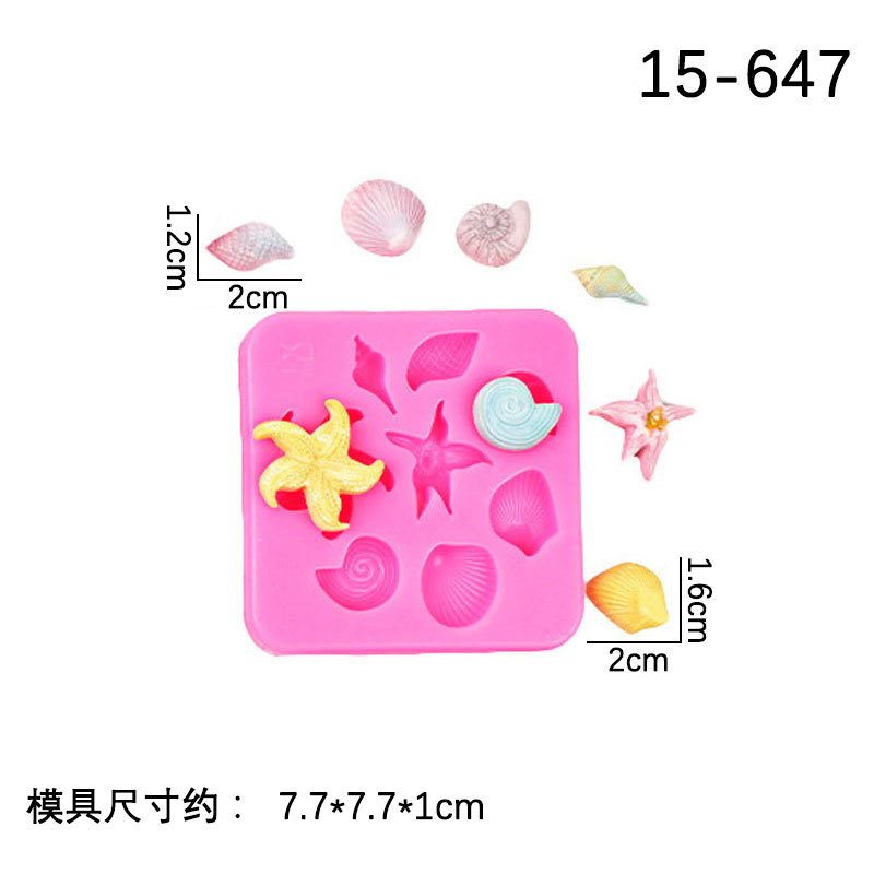 Decorativo animal marino sirena cola tamaño caballito de mar coral tortuga Concha Starfish fondant silicona molde chocolate