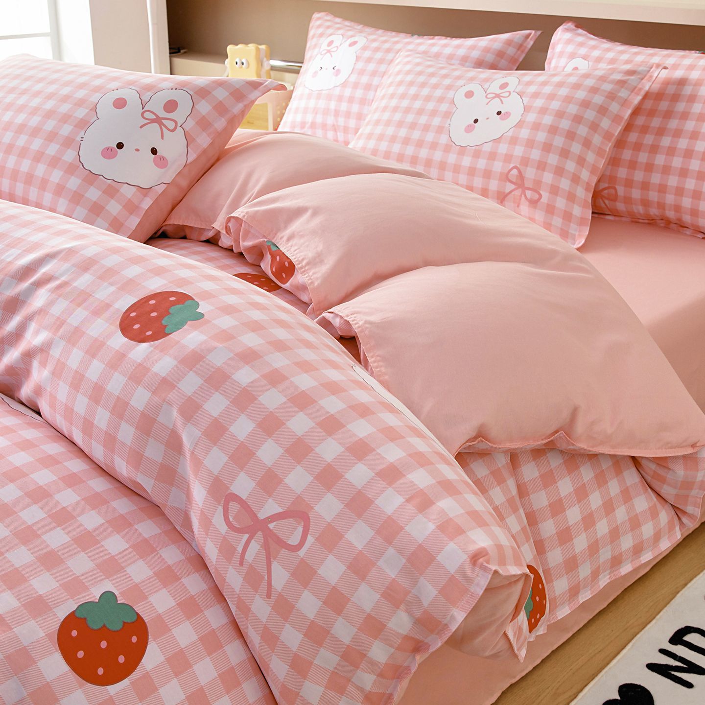 Algodón puro 100 colcha de una sola pieza de algodón para una sola niña caricatura infantil 150x200 colcha de 1.5m colcha de cuatro piezas