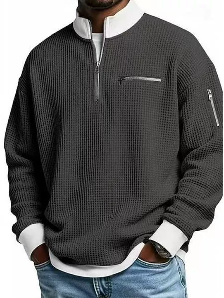 2026 Cross-Border European and American Amazon Independent Site Trendy Innovative Fashion Casual Zipper Pocket Men's Logo Shirt