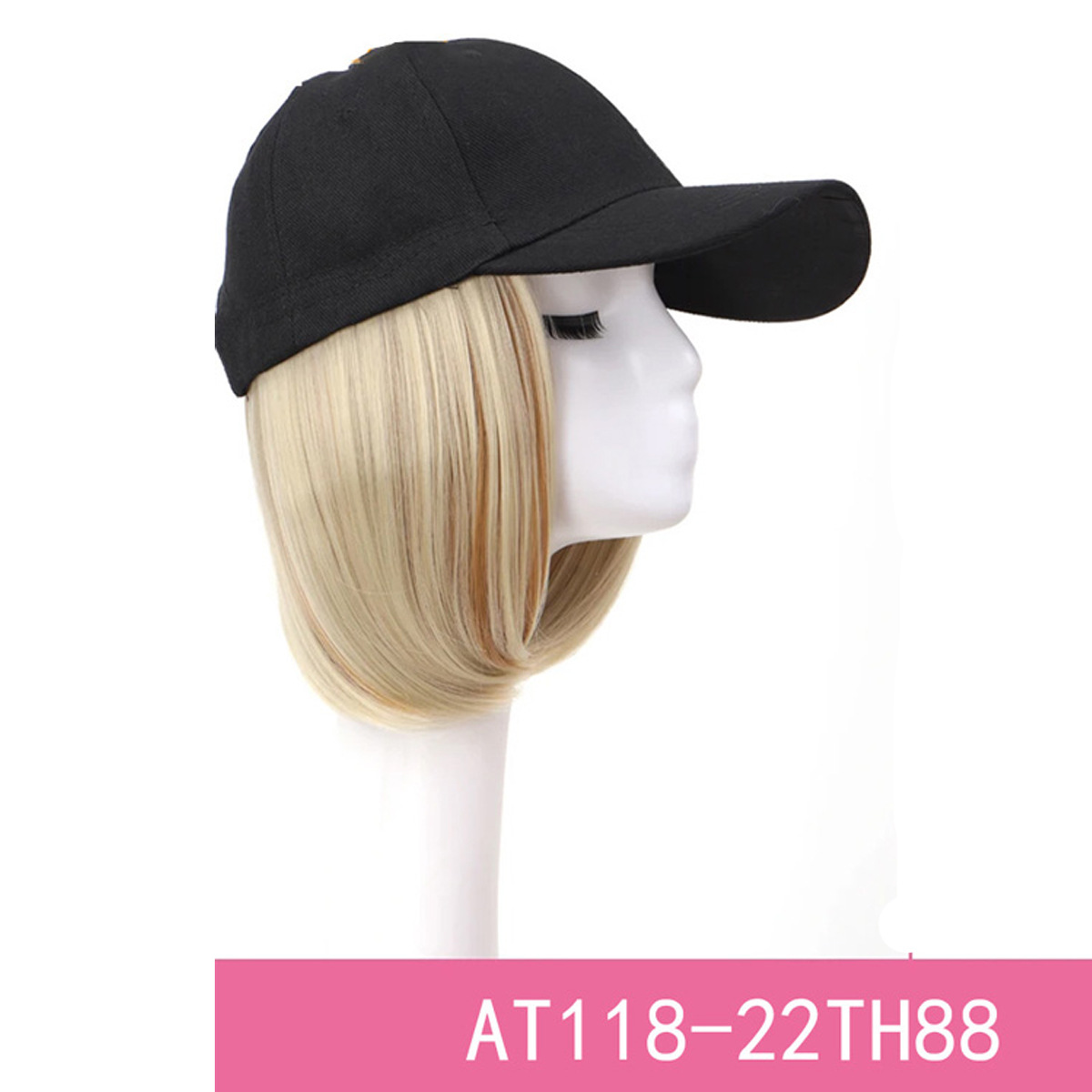 Europa y América primavera y verano sombrilla gorra peluca Bobo peinado nuevo protector solar al aire libre sombrero integrado forma de peluca