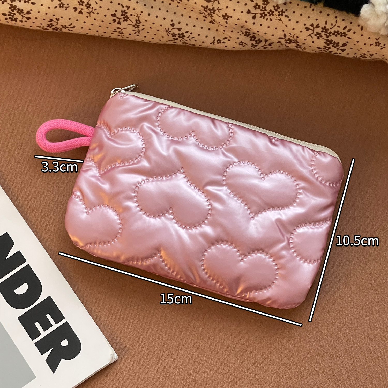 2025 nuevo bolso de maquillaje portátil diamante plata amor bolso de mano bolsa bolsa de cambio bolsa de higiene