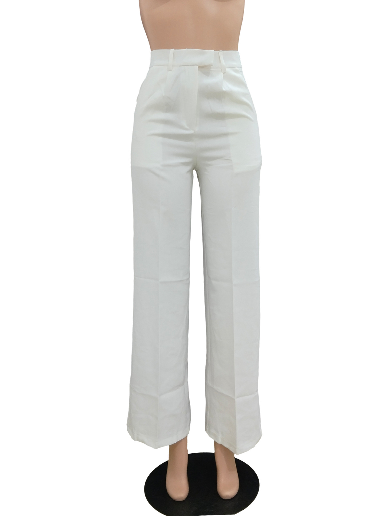 High waisted straight wide leg casual trousers_mkmklike.com