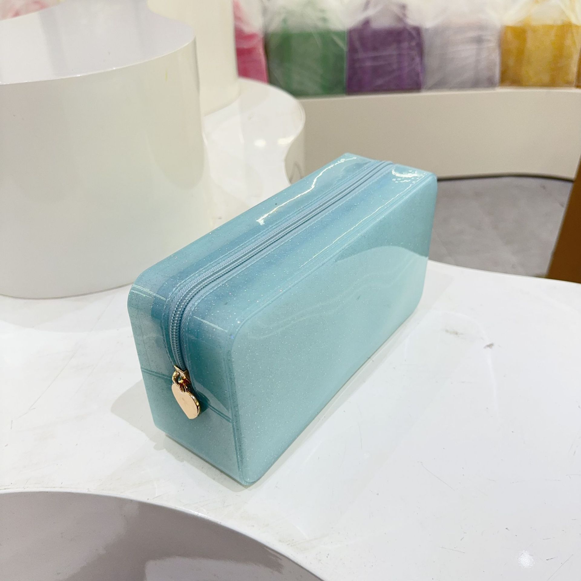PVC Solid Color Sewing Thread Square Clutches display picture 21