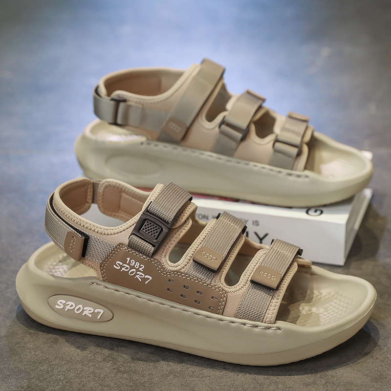 Sandalias transfronterizas para hombre 2025 verano al aire libre antideslizante casual suela suave resistente al desgaste para conducir zapatillas de playa de doble uso al por mayor