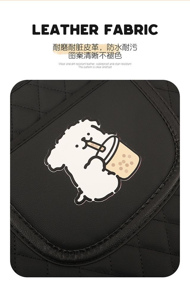 Universal Rear Seat Anti-Kick Pad for Cars, Leather Cartoon Car Seat Backrest Anti-Dirt Protective Mat, Dirt-Resistant Storage Pad