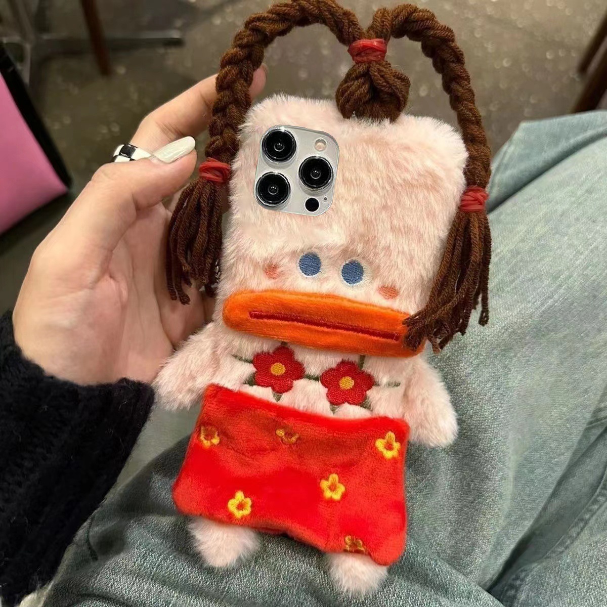 Plush Funny Sausage Mouth Phone Case For IPhone 16 Pro, 14, 15 Plus, 13, 12X, Anti-Fingerprint_voghion.com