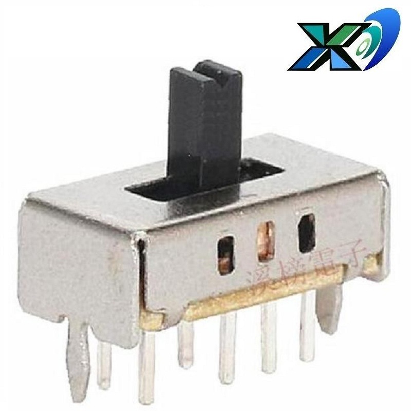 厂销3档拨动开关立式2P3T   3位滑动开关8脚  3位拨码开关3档双排