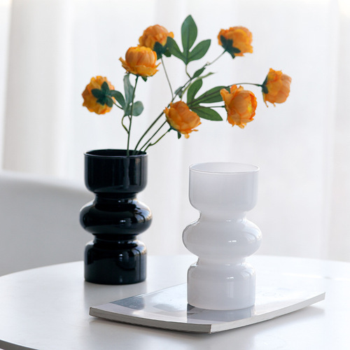 ins style antique glass vase wholesale high-end living room decoration flower arrangement retro small vase crafts ornaments