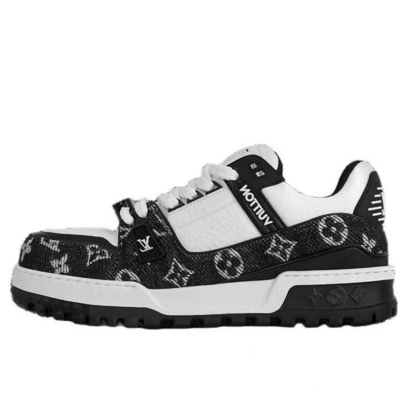Zapatos de entrenador de casa de burro 1 generación pequeña gorda Dingxin vaquero impresión azul zapatos de suela gruesa hombres y mujeres zapatos de moda casuales versátiles