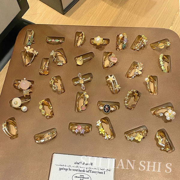 Spring Pastoral Oil Dropping Enamel Flower Ring Women's Niche High-end Light Luxury Mori Style Explosive Foreign Style All-match Ring