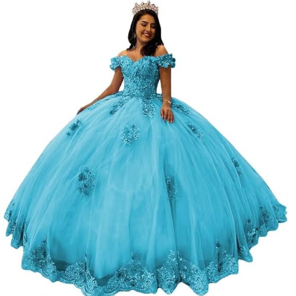 Aliexpress pequeña cola de hombro dulce vestido de fiesta vestido de adulta vestido de encaje con cuentas