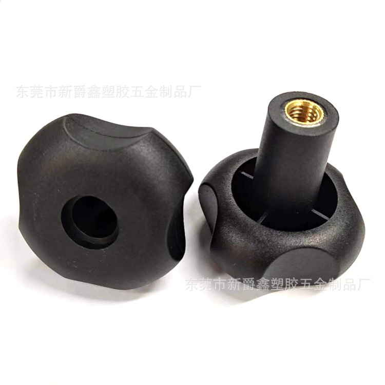 M8四角通孔旋钮尼龙加纤铜螺母旋钮厂家批发模具制作