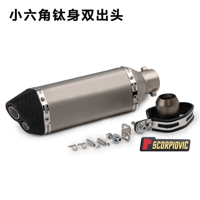 Exhaust pipe | for Huanglong 600 and - small-hex-dual-hole-blackhead-titanium-color-labeling