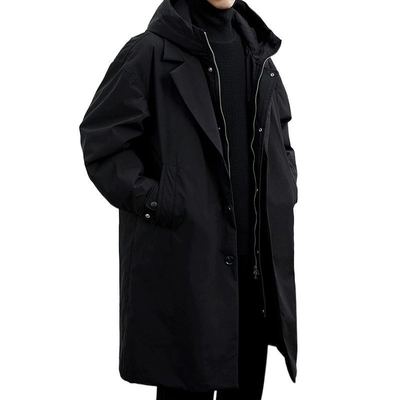 Стильная зимняя куртка, набор с капюшоном, trench coat, корейский стиль