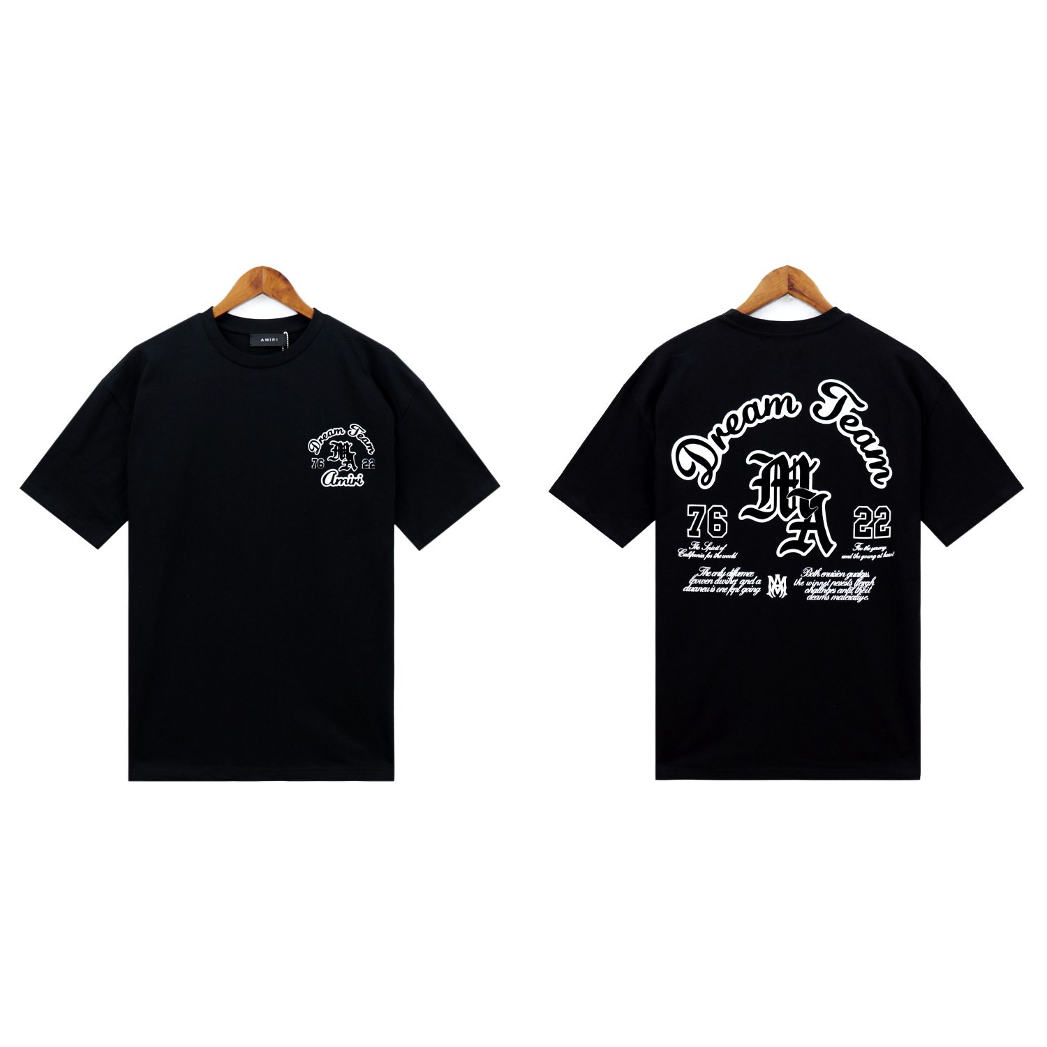 Am24 nuevo logo camiseta de manga corta número 22 lavado retro pareja tendencia deportes 5 puntos pantalones cortos traje 1ri