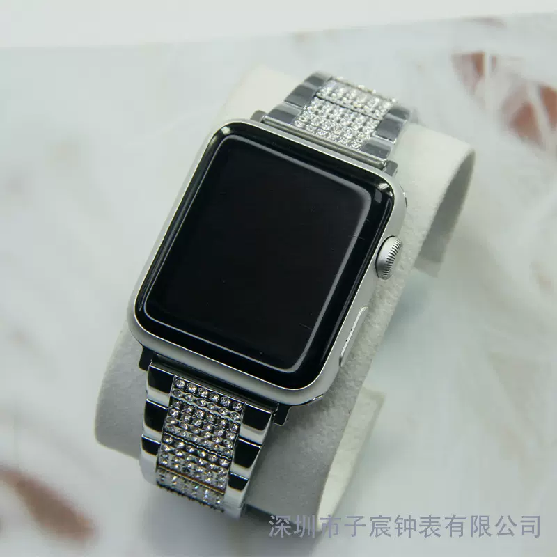 带钻表带适用苹果手表表带华为三星apple watch金属改装表带珠宝