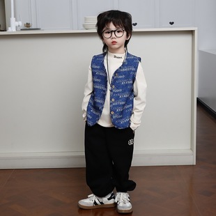 Children's New Autumn and Winter fleece-lined Thickened Outer Wear Baby Vest Boys' Girls' Baby Vest Waistcoat Waistcoat