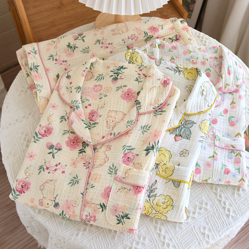 Cotton Short Sleeve Shorts Women's Suit Spring and Summer Thin Large Size Pure Cotton Home Clothes Loose Breathable Sweat Absorbing Breathable