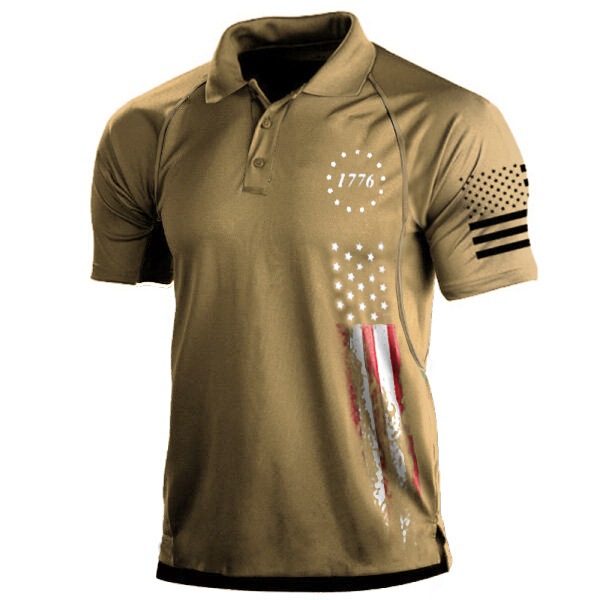 European and American Foreign Trade Men's Independence Day 1776 National Flag Printed Patriotic Polo Shirt 3d Digital Printed T-shirt European and American Foreign Trade Men's Independence Day 1776 National Flag Printed Patriotic Polo Shirt 3d Digital Printed T-shirt