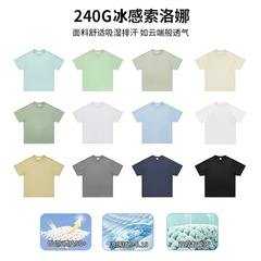 240グラムのソロナの氷感のtシャツのプリントの模様の刺繍のクラスの服の丸首の半袖の工服の広告の文化のシャツの底のシャツ