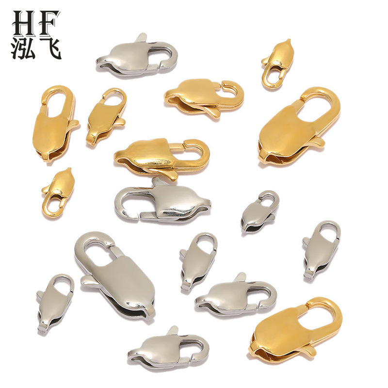 跨境不锈钢DIY项链手链连接扣 日字龙虾扣方形弹簧搭扣饰品配件