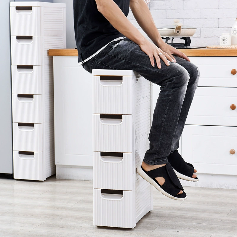 Шкаф для хранения 20/30, шкаф для хранения с выдвижными ящиками, узкий полосатый шкаф для кухни, спальни, утолщенный стеллаж для хранения