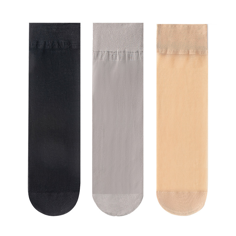 Medias cortas para mujer, estilo fino de verano, absorbente de sudor, transpirable, calcetines de cristal de alambre de acero anti-gancho, calcetines invisibles antideslizantes y resistentes al desgaste