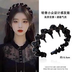 赫本风波浪发箍高颅顶女带齿头箍高级感时尚洋气发卡2025新款头饰
