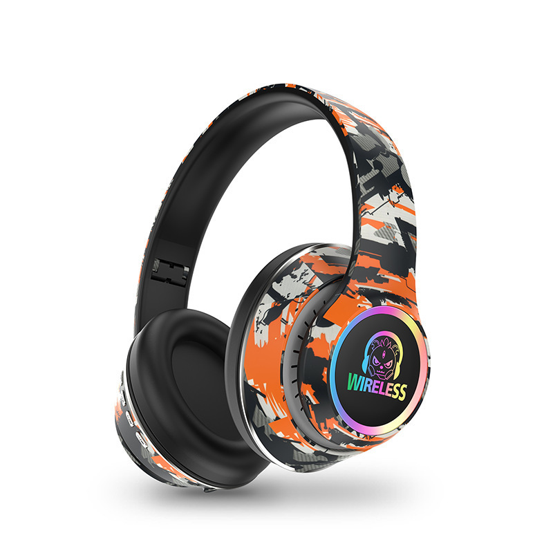 D92 graffiti craft light-emitting headset Bluetooth headset subwoofer insertable card radio call wireless headset